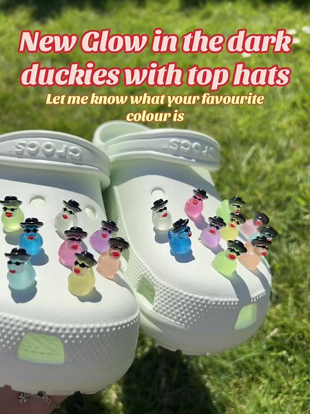 New Glow in the Dark Duckie Croc Charms for Summer