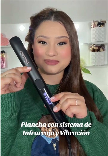 Plancha con sistema de Infrarrojo y Vibración @ellabellahair #ellabellahair #planchadecabello #tiktokshopcreatorpicks #cabellolacio