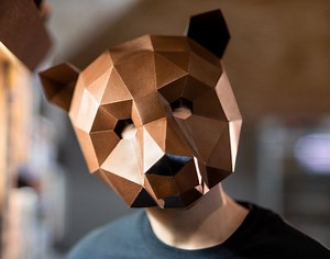 Bear Mask | DIY Paper Mask, Printable Template, Papercraft, 3D Mask, Polygon, Low Poly, Geometric, Costume, Pattern, PDF Download - Etsy