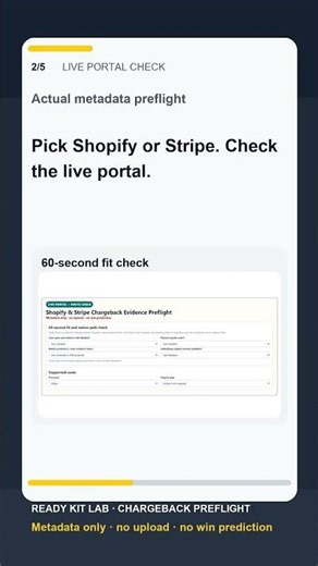 Preflight Shopify & Stripe Chargeback Evidence