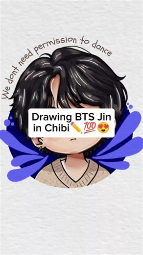 Chibi Drawing✏️✨😍 #bts #jin #btsarmy #fanart #kpop #btsjin #art #drawing #fyp #foryou #shorts #viral