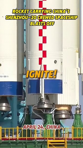 Rocket carrying China's Shenzhou-20 crewed spaceship blasts off