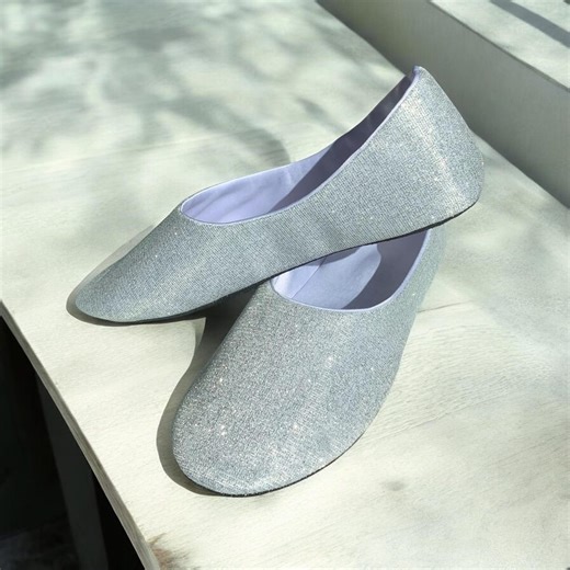 Handmade Silver Glittery Bridal Ballet Slippers: Elegant Dance Wedding Slippers - Etsy