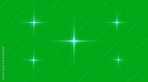 Twinkling stars animation, white cartoon, flat, vector, doodles style stars.Blinking retro vector stars and starry night sky, looping animation. Animation twinkling stars on a green background. 4k