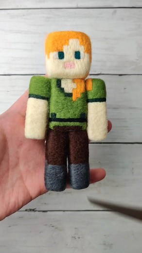 Minecraft Alex crafted with satisfying Needlefelt Art #crafts #needlefelting #artistsoftiktok #oddlysatisfying #satisfying #minecraft #art #asmr #viral