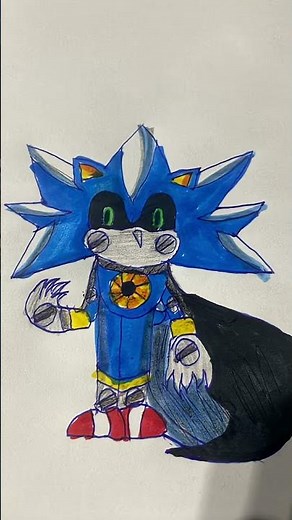 Hi guys here i tried to draw neo metal sonic in my style hope u enjoyed