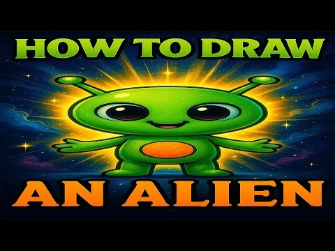 How to draw An Alien , Painting & Coloring for kids step by step || saeed kids art