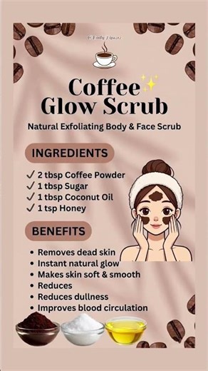 DIY Coffee Face Scrub | Remove Tan & Get Glow#glowingskin #brightskin #skincare