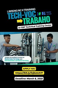 Apply na sa GBF Iskolar ni Juan! 20 slots lamang. ➡️ Application form: https://bit.ly/injbatch17 📢 Deadline ng pag-apply: March 6, 2023 ⌛ Training period: March 2023 to March 2024 | Iskolar ni Juan
