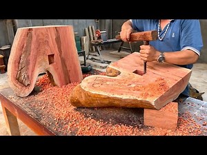 Turn Tree Trunks Into Unique Tables // Creative Woodworking Art