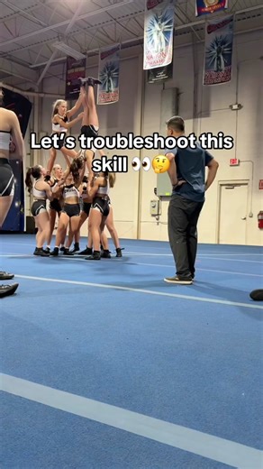 The flyers need to aim from their back spot’s head and HOLLOW at the ribs instead of piking first!