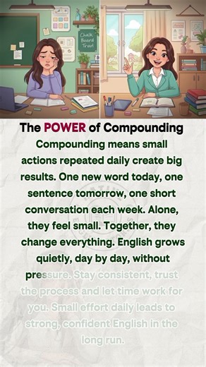POWER of Compounding in English 🔑 | English Learning #Compounding #Motivation