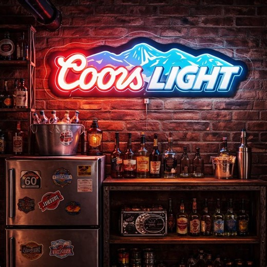 Coors Light Neon Sign, Beer Bar LED Neon Light, Mountain Style Bar Sign, Home Bar Decor, Man Cave Wall Art,game Room Beer Sign,gifts for Man - Etsy
