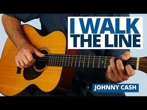 I Walk the Line (Johnny Cash) Fingerstyle Guitar Lesson | Beginner Friendly