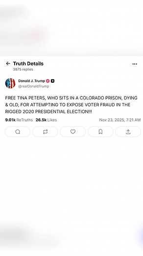 Colorado officials are urging Gov. Jared Polis to reject a request to transfer former Mesa County Clerk Tina Peters to federal custody. Peters, convicted for allowing unauthorized access to voting machines in 2022, remains at the center of a high-profile case drawing national attention after former President Trump called for her release on social media over the weekend. | CBS Colorado