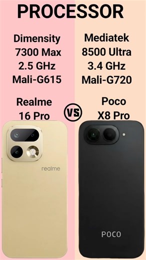Realme 16 Pro vs Poco X8 Pro || Comparison #shorts #shortvideo