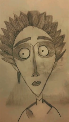 Sketching”Victor Van Dort”by my little sister🫶🏻🫶🏻✍🏻✍🏻✍🏻 #trendingshorts #drawingstyles #viral