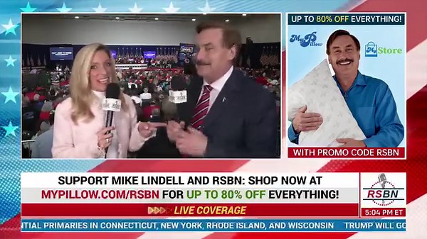 3.8K views · 139 reactions | Mike Lindell promotes “$25 Extravaganza Sale” at MyPillow.com — Promo Code: RSBN for additional discount WATCH LIVE: https://www.rsbnetwork.com/video/donald-trump/live-president-trump-to-give-remarks-on-bidens-border-bloodbath-in-grand-rapids-mi-4-2-24/ | Right Side Broadcasting | Facebook