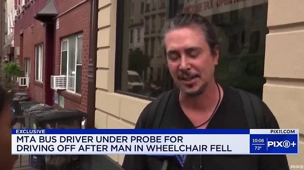 Callous moment bus driver closes doors after man falls out of wheelchair