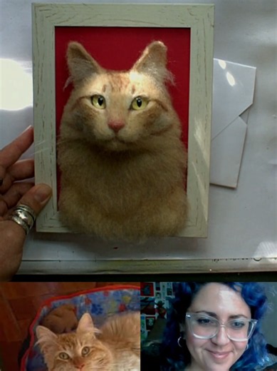 Mandarino retrato en fieltro: retratos de mascotas needlefelting