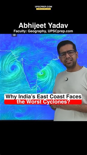Abhijeet Yadav on Instagram: "Why India’s East Coast Faces the Worst Cyclones? #monthacyclone . . . . . . . #upsc #upscprep #ias"