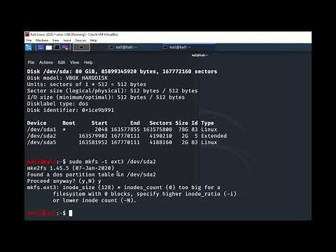 Format partition in linux using - mkfs