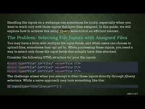 Efficiently Selecting File Inputs with jQuery in Your Forms