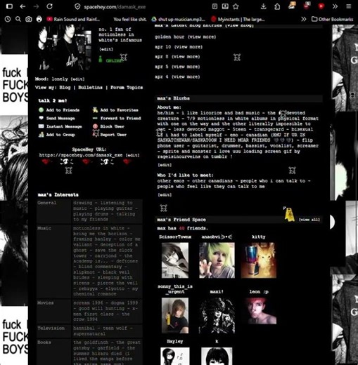 my spacehey mini-tour for eli