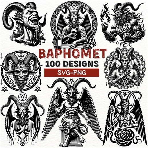 Baphomet SVG PNG Designs - Gothic Satanic Symbols Clipart Bundle - Occult Witchcraft Digital Download for Cricut & Sublimation - Etsy
