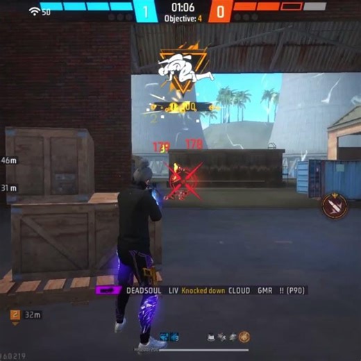 P90 Power 1vs4 Clutch 🔥😱 #deadsoullive #freefire #
