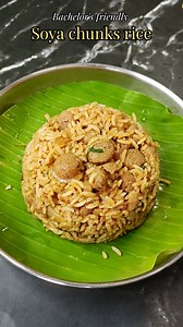 Soya chunks rice ❣️ Bachelor friendly variety rice❣️ This soya chunks rice is so easy and quick to make and also super yummy. This is beginners and bachelor friendly and also so simple for your lunch box. 1. In a pan add 1 tbsp oil, 1/2 tsp fennel seeds, 1 large onion, 1 tbsp ginger garlic paste. Saute well 2. Add 1 tsp chilli powder, 3/4 tsp coriander powder, 1 tsp garam masala. A dash of water and saute till the raw smell goes. 3. Soak 1 cup soya chunks for 10 mins. Squeeze well and add it to 