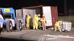 Cleanup of acid on San Leandro connector ramp continues