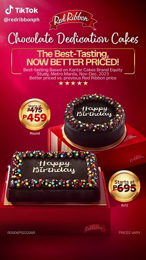 Red Ribbon Chocolate Dedication Cake Price Drop!