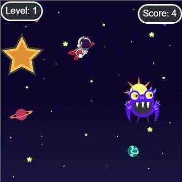 An easy space game made with code.org