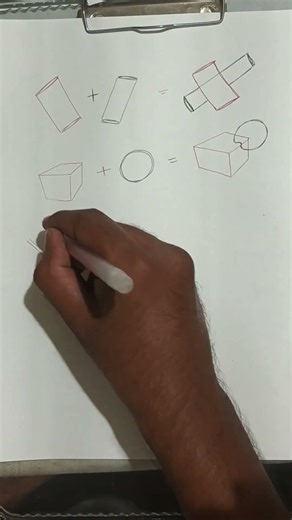 Combining Shapes Exercise ✏️ | AN #drawing #beginnerartist #dailydrawing #lineart #learnwithme