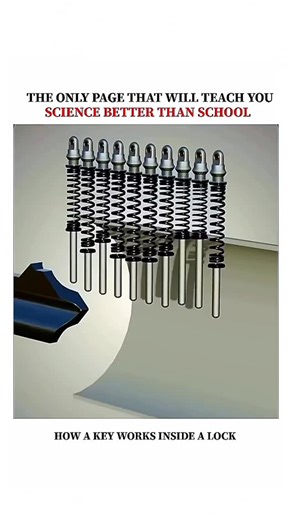 UNIVERSE | SCIENCE | TECHNOLOGY on Instagram: "🔐 HOW A KEY WORKS INSIDE A LOCK Ever wondered what actually happens when you turn a key? 🤯 It’s pure mechanical genius — simple but brilliant engineering! Here’s what happens inside 👇 🗝️ The key has unique ridges (cuts) 🔩 Inside the lock are tiny pins stacked in pairs ⚙️ When the right key is inserted, the ridges push the pins to the exact height 🟢 All pins line up perfectly at the “shear line” 🔁 Now the cylinder is free to rotate — the lock