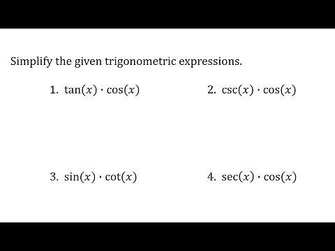 Simplify Trigonometric Expressions (Basic Products)