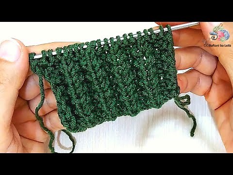 How to knit fish bone stitch-طرز بافت مدل تیغ ماهی