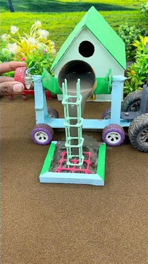 😱 Real Working Mini Tractor Making Cement Pillar | Amazing DIY Construction Machine 🚜 #shorts