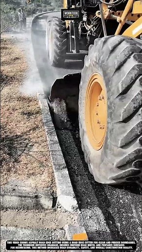 Cutting asphalt road edges on roadside using Work tool road edge cutter #tool #worktool