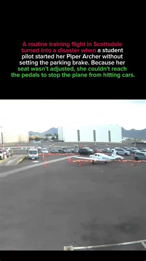 Plane Rolls Away & Hits Parked Cars! #aviation