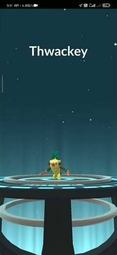 Evolving Dynamax Grookey into Thwackey in pokemon go