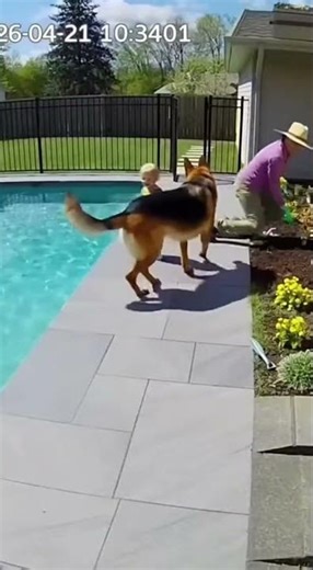 Hero Dog Saves Toddler from Pool Accident - Heart-Stopping Security Camera Footage