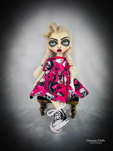 Whimsical Goth Girl Art Doll, Handmade Cloth Doll - Etsy