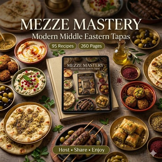 Middle Eastern Mezze Cookbook PDF | 95 Recipes | Instant Digital | Breakfast Lunch Dinner Snacks Dessert | Modern Middle Eastern Tapas Guide - Etsy