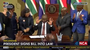 4.2K views · 165 reactions | Sign language becomes South Africa’s 12th official language. President Cyril Ramaphosa signed the Sign Language Bill into law. Tune in to #DStv403 | eNCAnews | Facebook