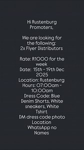 New Job Alert Rustenburg Promoters | Student Promoters