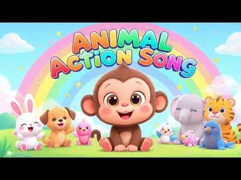 Animal Action Song | Fun Kids Rhyme | Monkey Dance & Animal Moves