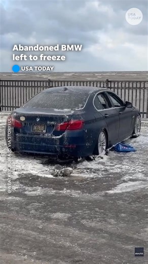 An abandoned BMW found near Lake Erie had icicles dangling from its window frames as harsh winter winds and lake-effect snow pummeled the area. | TCPalm