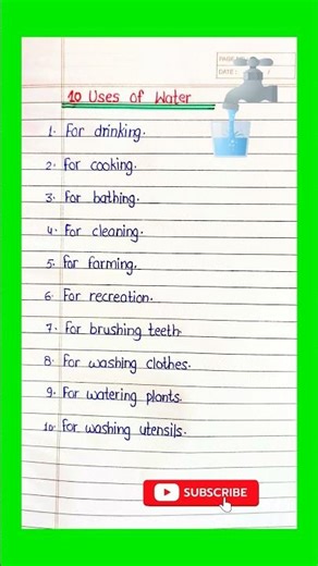 10 Uses Of Water | Uses Of Water/ Different Uses Of Water/Water Uses/Use of water daily life #shorts